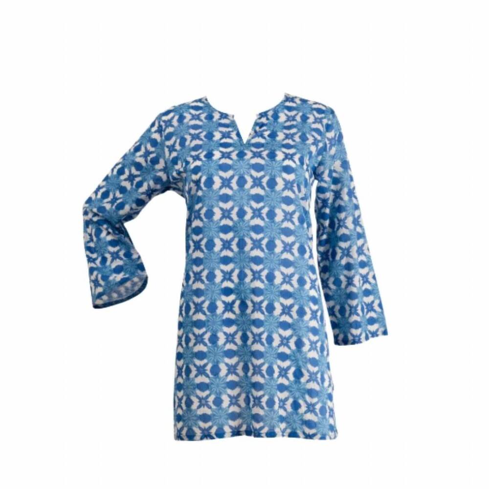 NEW RO'S GARDEN girl's kurta dress in indigo barbados